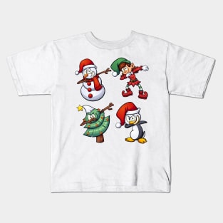 Christmas Dabbing Santa Elves Xmas Gift for Kids Boys T-Shirt Kids T-Shirt